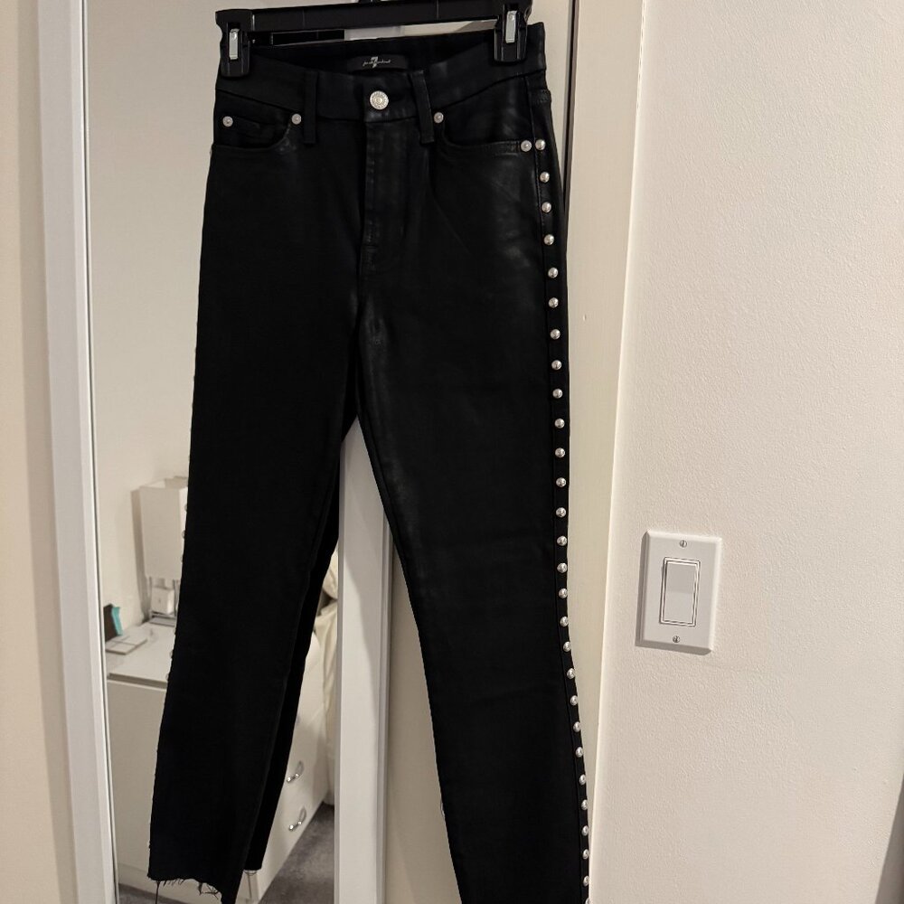 7 for all Mankind Black pants with studs on side